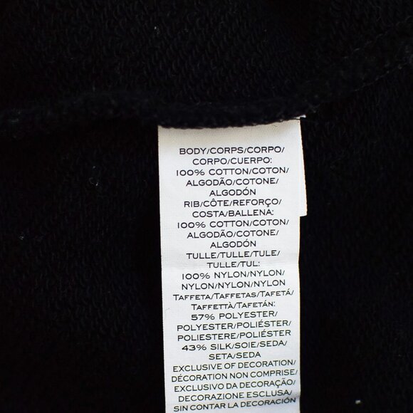 Marc Jacobs Black Lace & Ruffle Trim Sweater Sweatshirt Long Sleeve Size XS - Picture 10 of 12